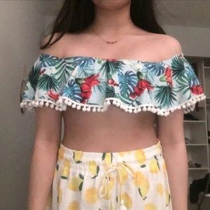 Tropical off the shoulder bikini
